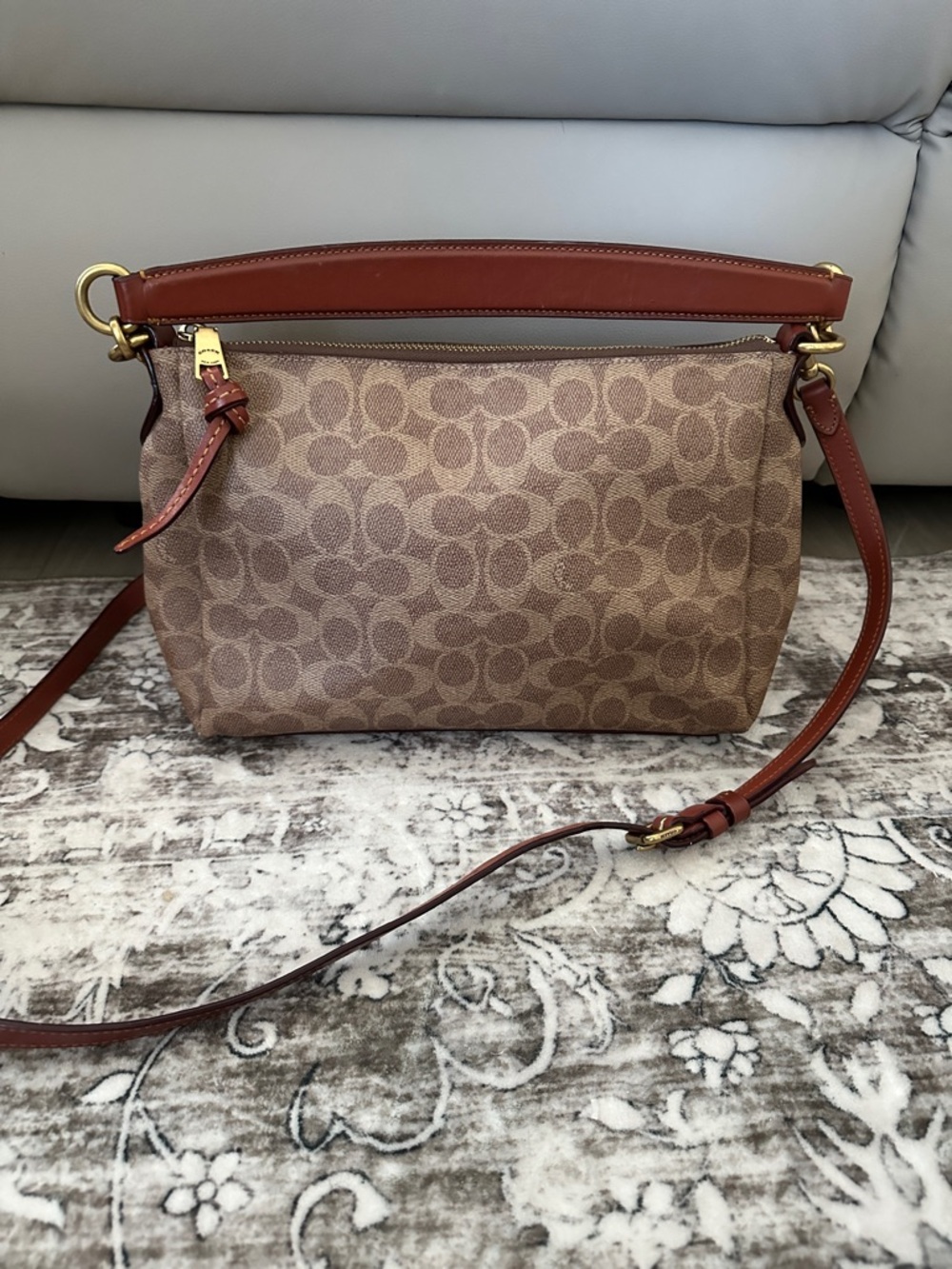 Coach Crossbody with Chestnut Leather Trim